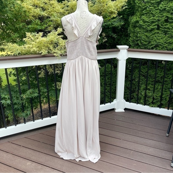 SHOW me your MUMU June Maxi Dress Cream beige bridesmaids Sz XXL - Picture 8 of 15